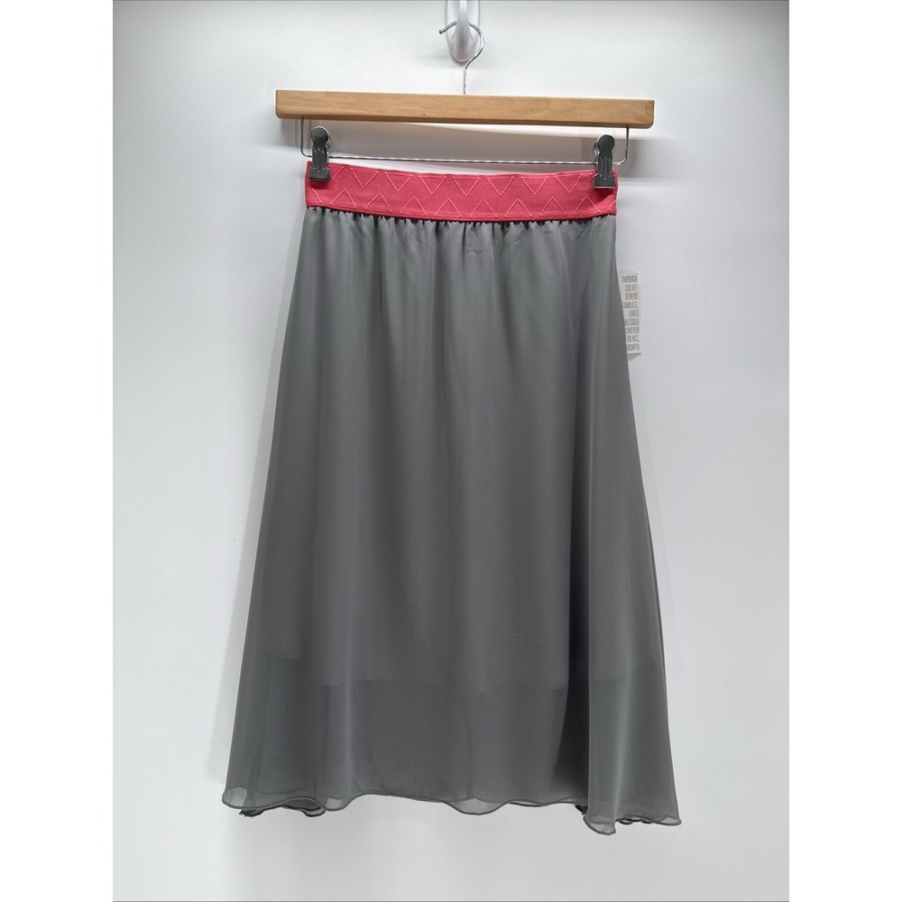 LuLaRoe Lola Skirt XS Gray‎ Chiffon Romantic Cottagecore Balletcore Boho